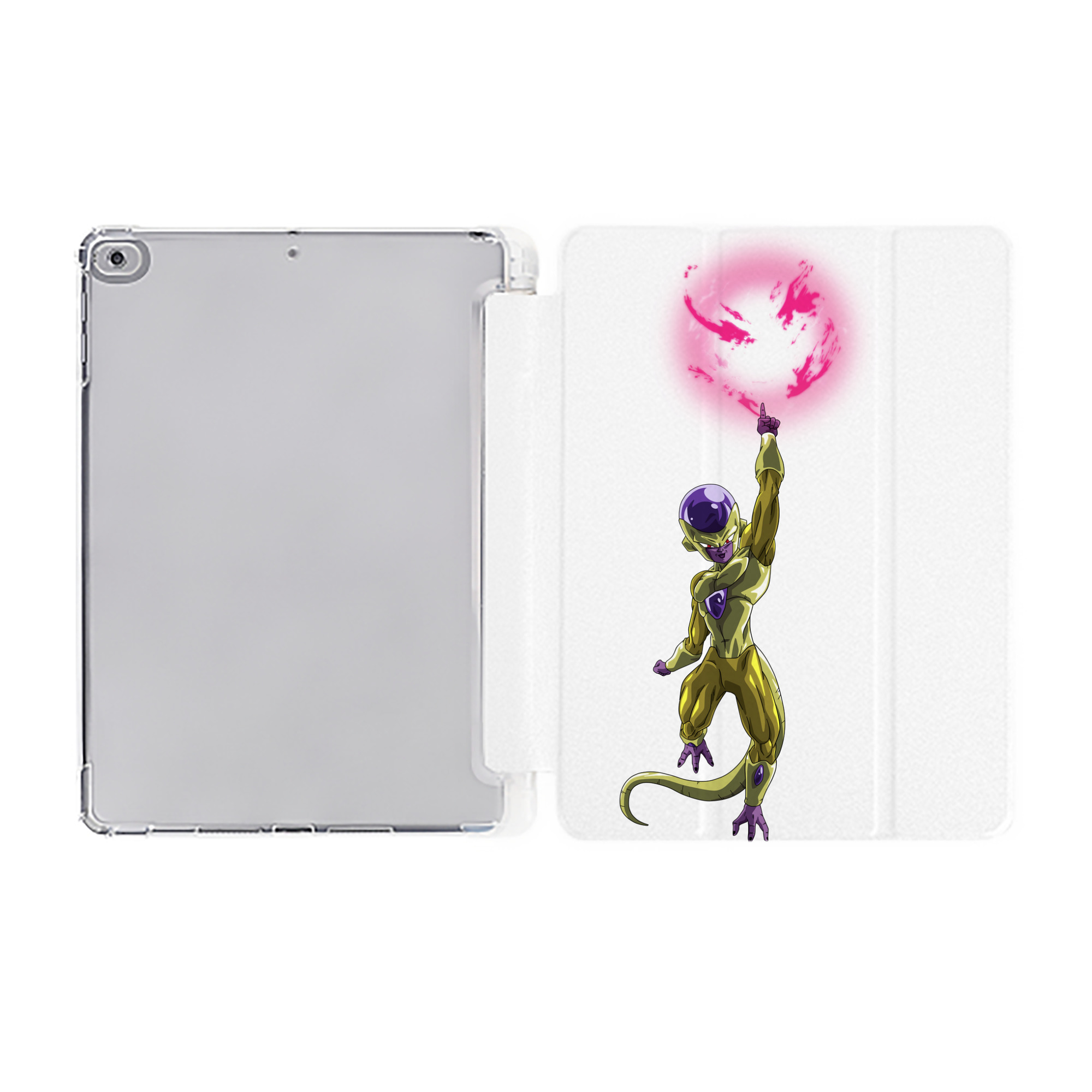 （画像用） ドラゴンボール フリーザ DRAGON BALL Frieza IPad ケース ペン収納付き 三つ折りスタンド PUレザー×シリコン 対応機種9.5/10.5/10.9インチ